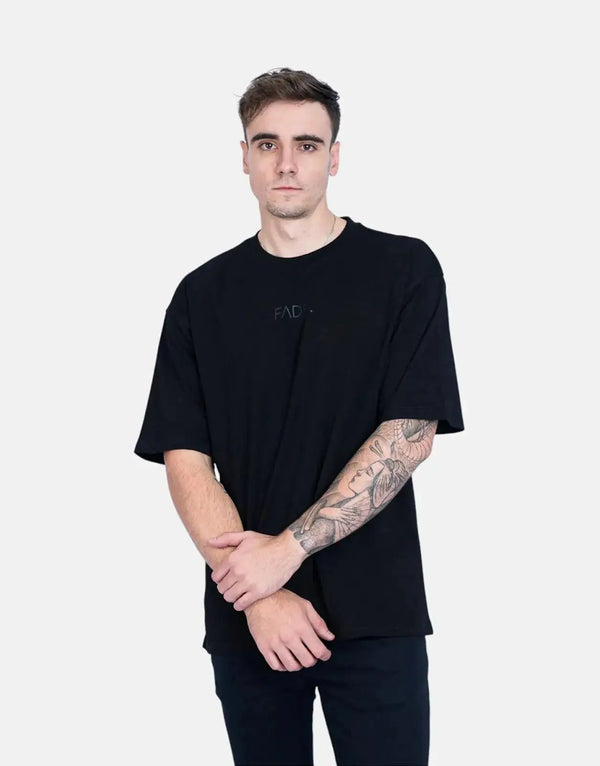 Fade Essential Black Boxy T-Shirt: Premium Cotton, Relaxed Fit, Minimalist Style