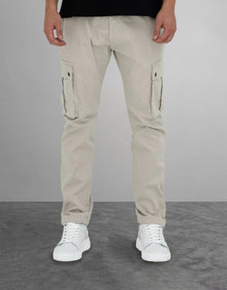 Fade Essential Stone Cargo Pants: Durable Cotton-Elastane, Mid-Rise, Cuffed Jogger Style