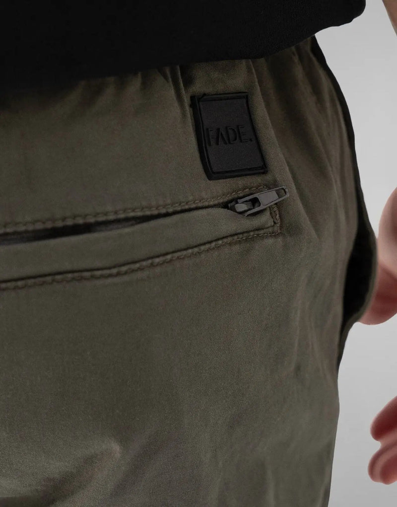 Premium Men's Green Cuffed Joggers: Comfortable Cotton Blend, Mid-Rise Fit