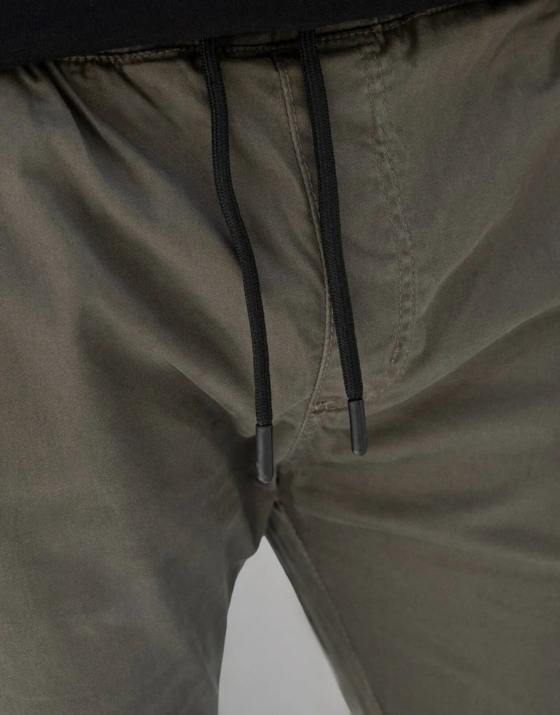 Premium Men's Green Cuffed Joggers: Comfortable Cotton Blend, Mid-Rise Fit