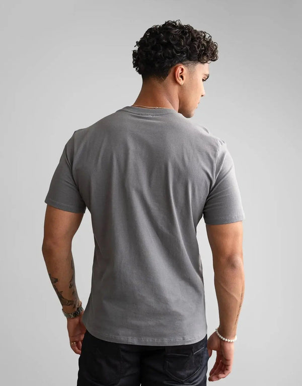 Fade Men's Essential Grey Slim-Fit T-Shirt – Premium Cotton Blend Comfort