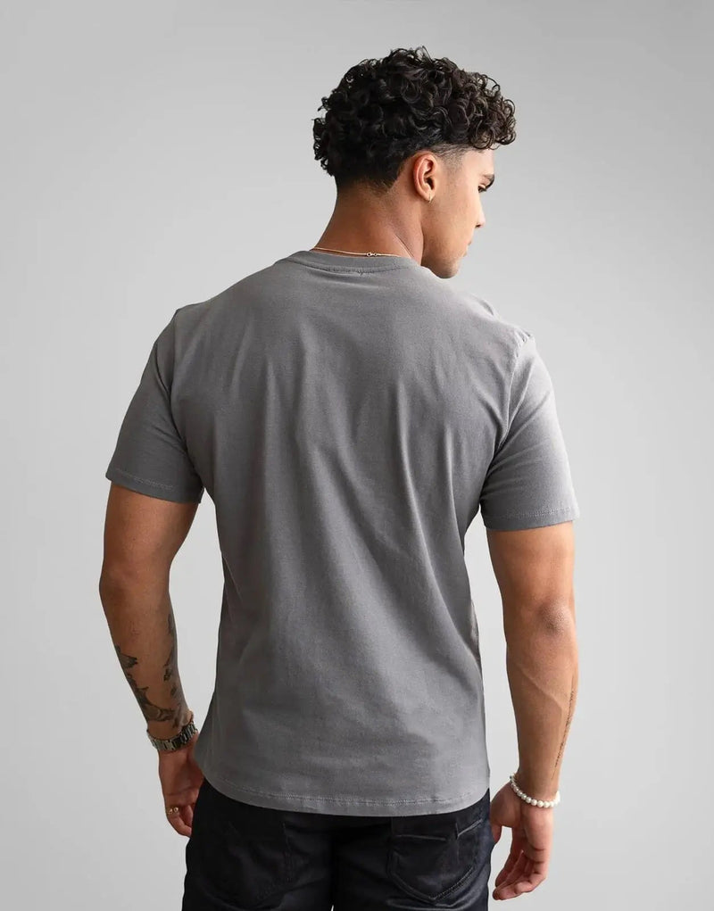 Fade Men's Essential Grey Slim-Fit T-Shirt – Premium Cotton Blend Comfort