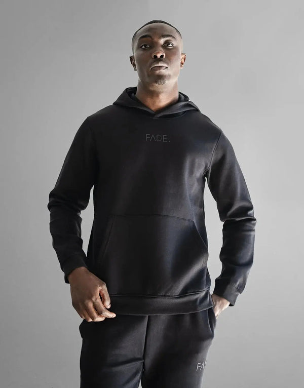 Fade Essential Black Hooded Sweatshirt: Premium Cotton Blend Comfort & Bold Style
