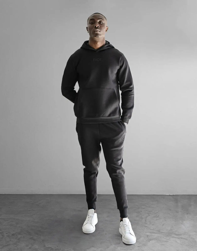 Fade Essential Black Hooded Sweatshirt: Premium Cotton Blend Comfort & Bold Style