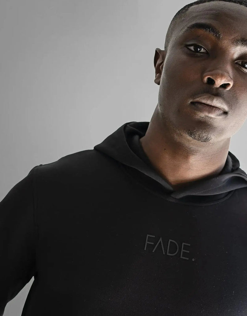 Fade Essential Black Hooded Sweatshirt: Premium Cotton Blend Comfort & Bold Style