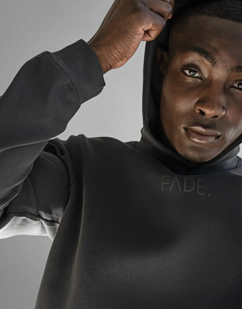 Fade Essential Hooded Grey Sweatshirt: Premium Cotton Blend Comfort for Men