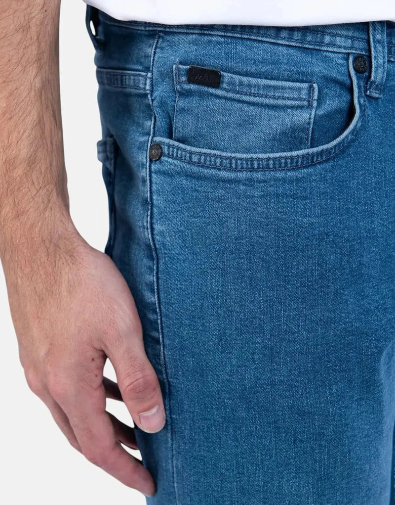 Fade Mid Wash Slim Tapered Jeans for Men - Powerstretch Comfort Denim