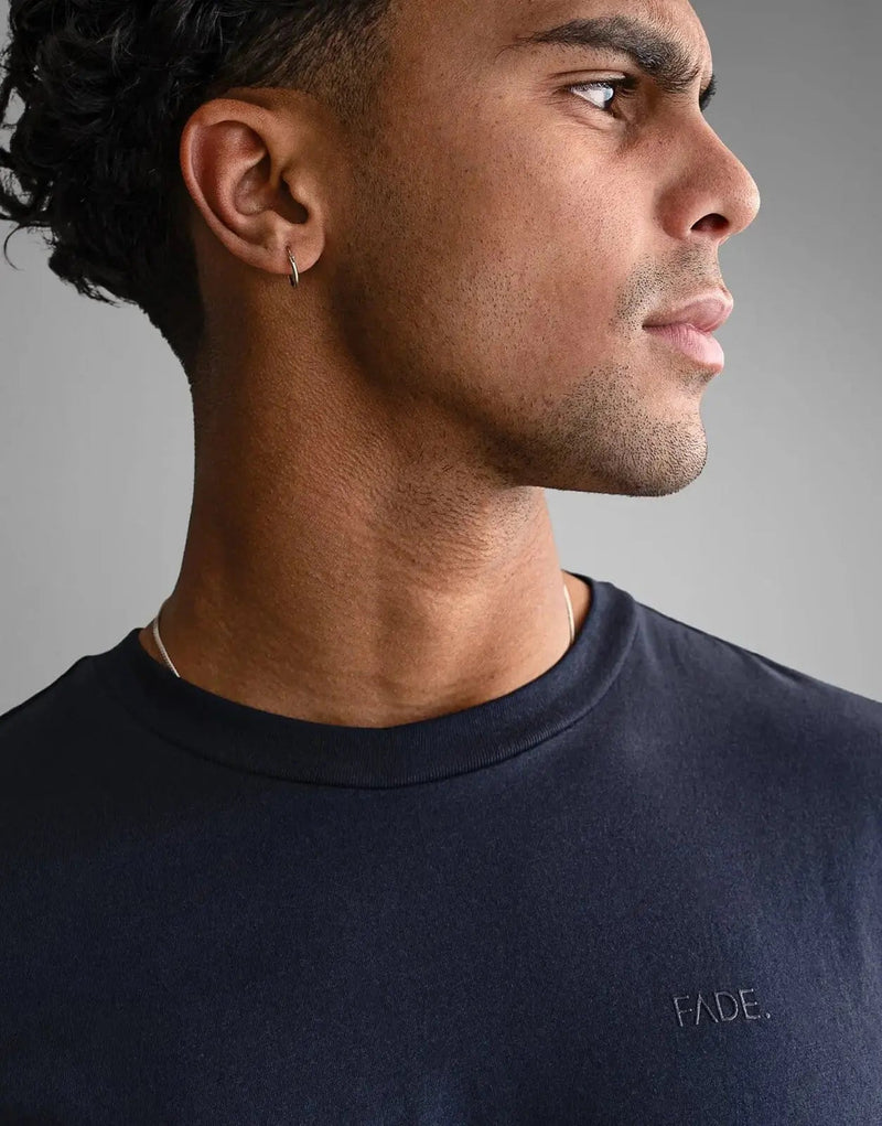 Fade Essential Navy T-Shirt: Premium Cotton Blend, Slim Fit, Ultimate Comfort Style