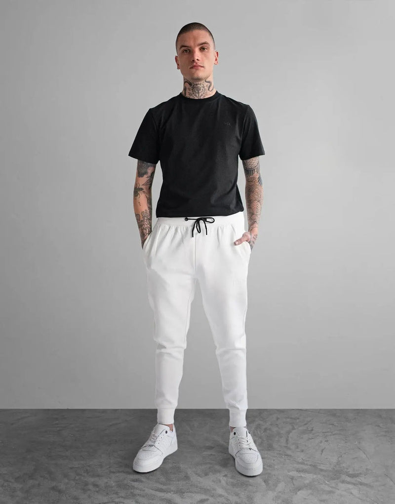 Men's Premium Off-White Tapered Essential Sweatpants: Ultimate Comfort & Style