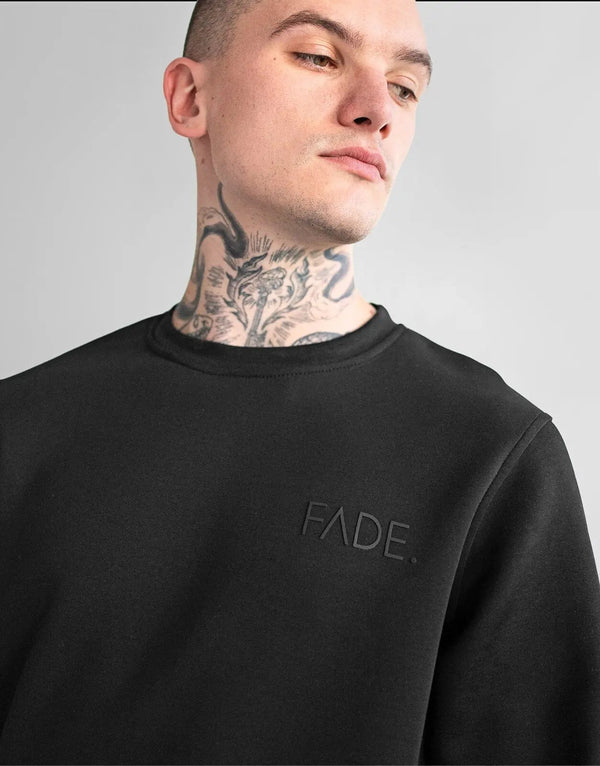 Ultimate Men's Fade Essential Black Slim Fit Stretch Cotton Sweatshirt