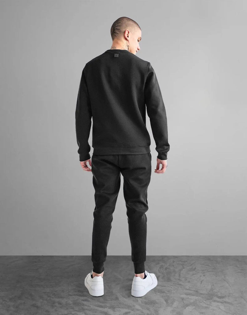 Ultimate Men's Fade Essential Black Slim Fit Stretch Cotton Sweatshirt