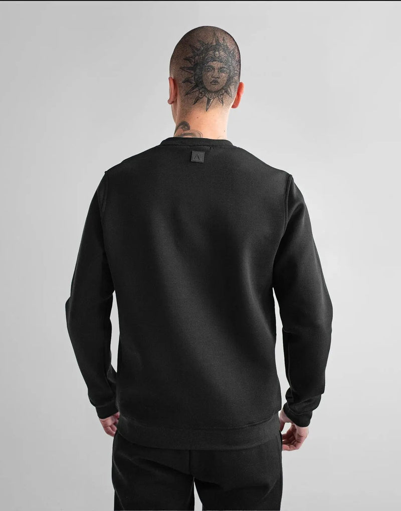 Ultimate Men's Fade Essential Black Slim Fit Stretch Cotton Sweatshirt