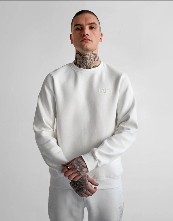 Luxurious Off-White Fade Essential Men's Sweatshirt - Soft Cotton Blend Comfort