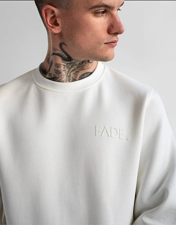 Luxurious Off-White Fade Essential Men's Sweatshirt - Soft Cotton Blend Comfort