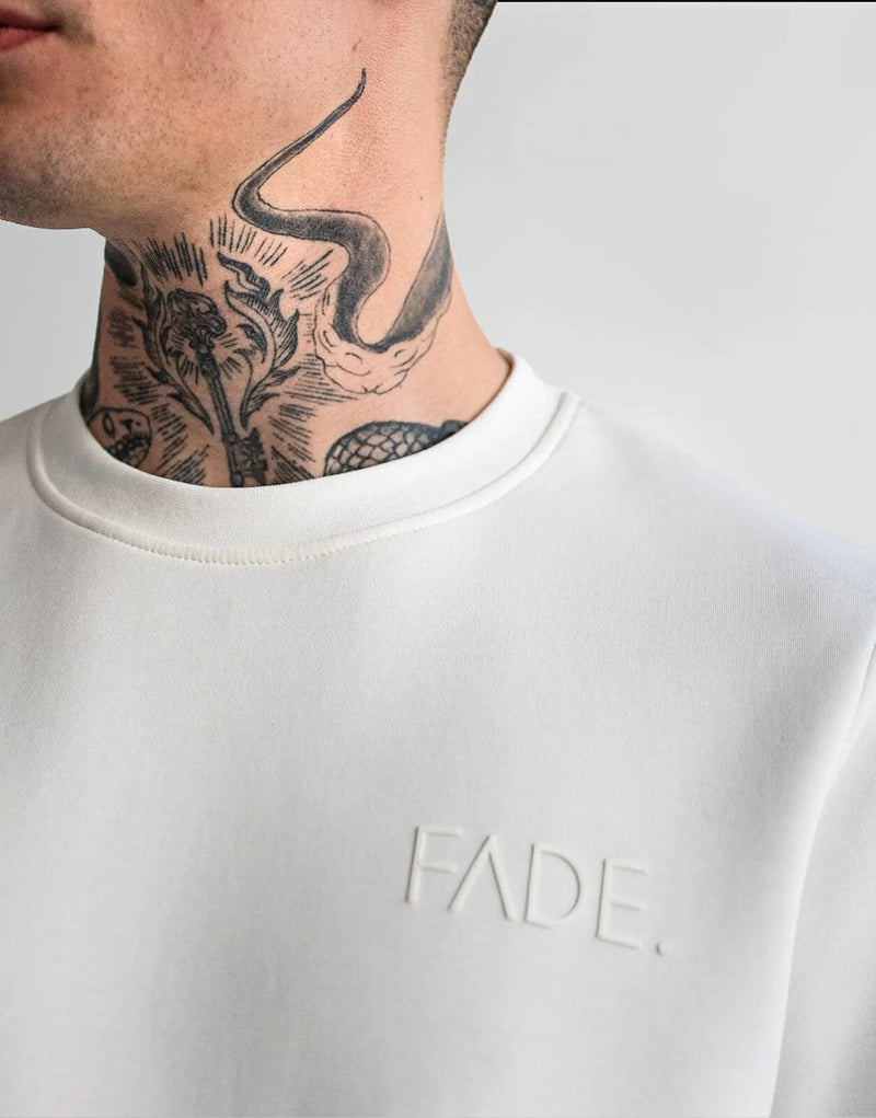 Luxurious Off-White Fade Essential Men's Sweatshirt - Soft Cotton Blend Comfort