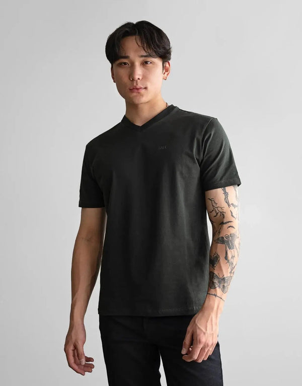 Men's Premium Fade Essential V-Neck T-Shirt - Soft Green Cotton Blend