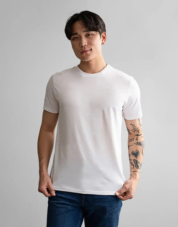 Fade Essential White T-Shirt: Soft Cotton Blend, Slim Fit, Everyday Comfort