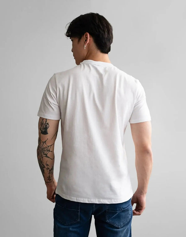 Fade Essential White T-Shirt: Soft Cotton Blend, Slim Fit, Everyday Comfort