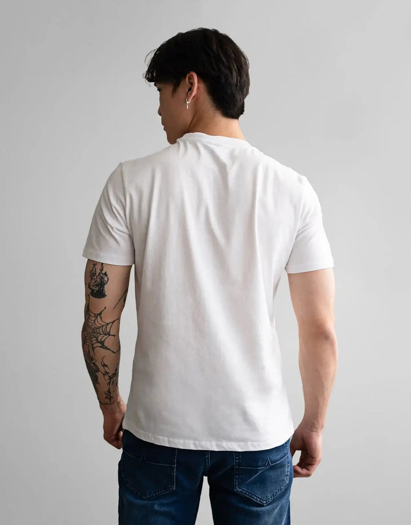 Fade Essential White T-Shirt: Soft Cotton Blend, Slim Fit, Everyday Comfort