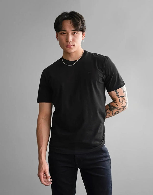 Premium Slim Fit Black T-Shirt for Men - Soft Cotton Blend Fabric