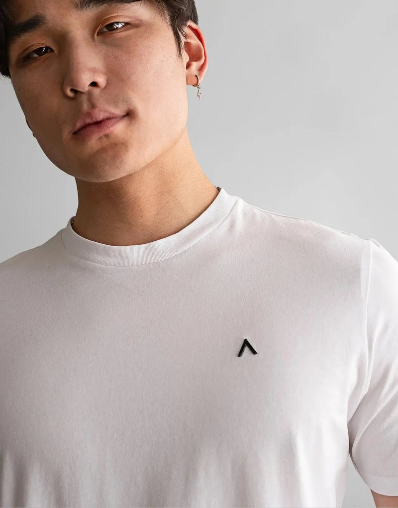 Fade Icon Men's White Slim Fit Cotton Elastane Crew Neck T-Shirt