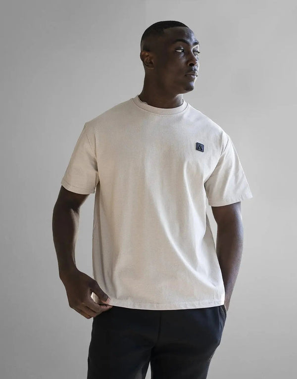 Premium Cotton Boxy Stone T-Shirt for Men, Iconic Logo, Relaxed Fit