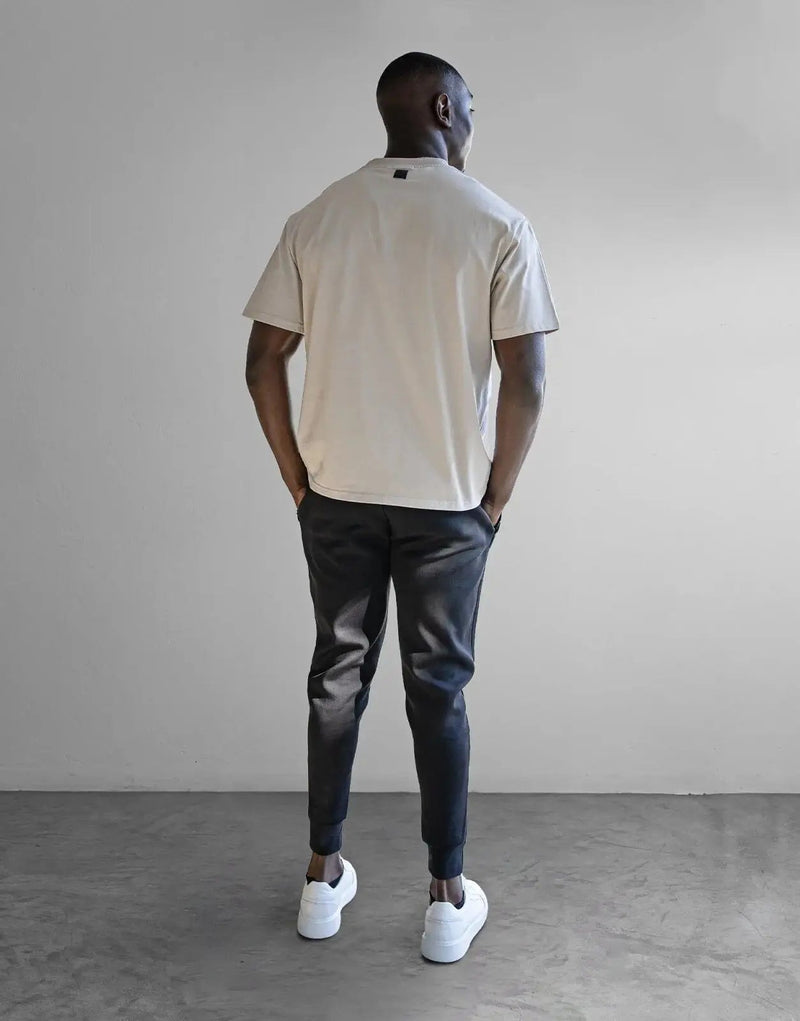 Premium Cotton Boxy Stone T-Shirt for Men, Iconic Logo, Relaxed Fit