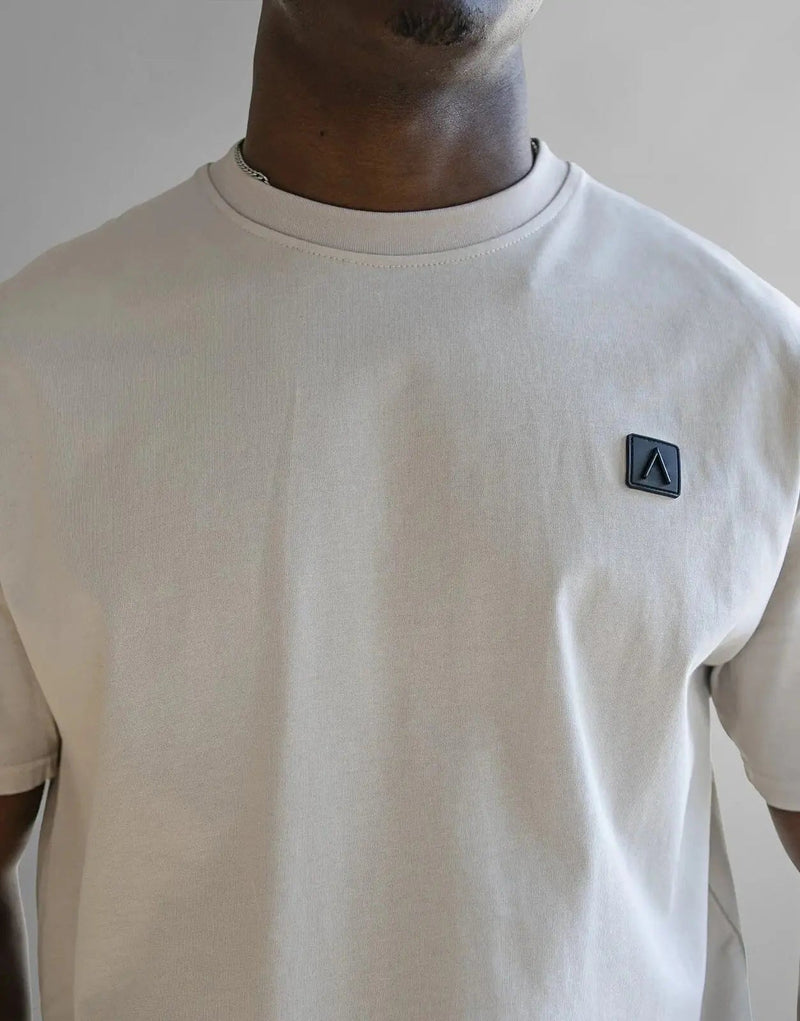 Premium Cotton Boxy Stone T-Shirt for Men, Iconic Logo, Relaxed Fit