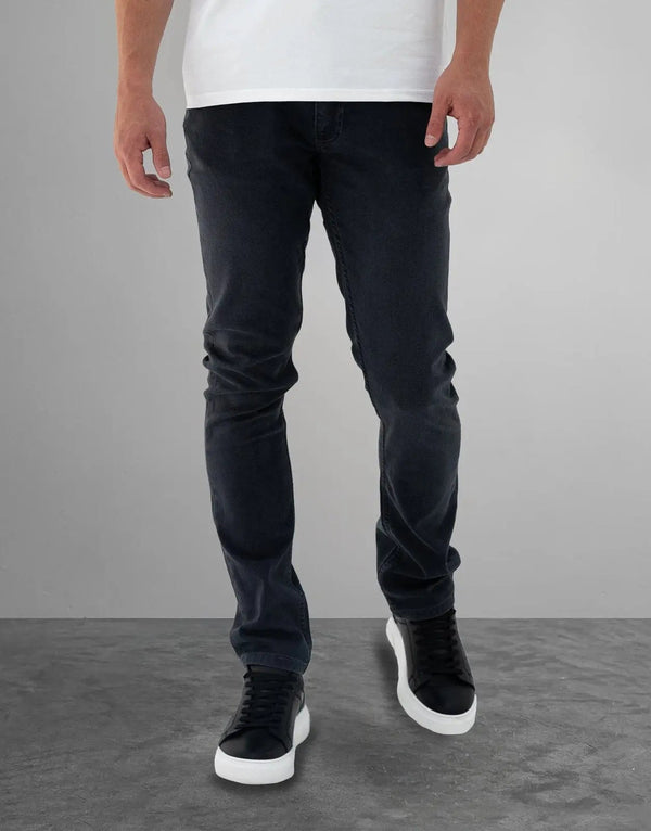 Fade Iconic Men's Slim Fit Carbon Charcoal Stretch Denim Jeans