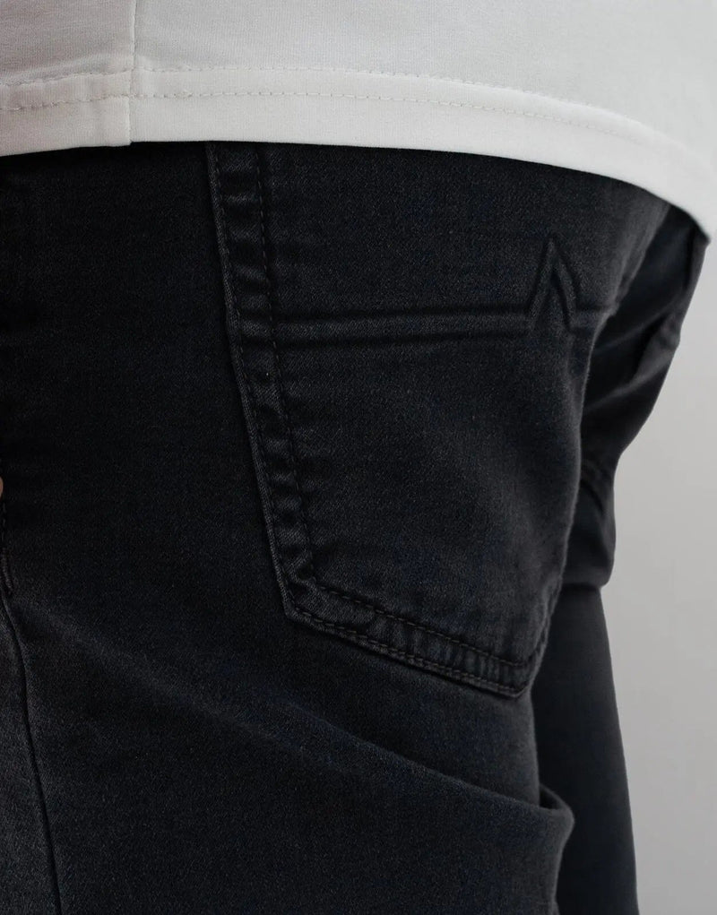 Fade Iconic Men's Slim Fit Carbon Charcoal Stretch Denim Jeans