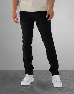 Fade Iconic Graphite Black Jeans: Men's Slim Fit Super Stretch Denim