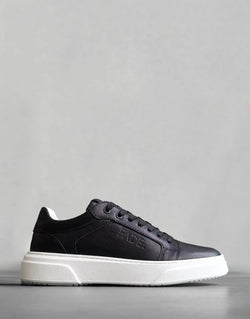 Fade Iconic II Men's Black/White Leather Sneaker: Premium Handcrafted Comfort & Style