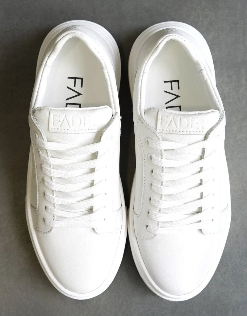 Premium White Leather Sneakers for Men - Handmade, Comfortable, Durable, Stylish