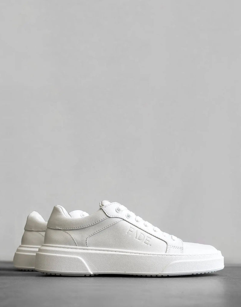 Premium White Leather Sneakers for Men - Handmade, Comfortable, Durable, Stylish