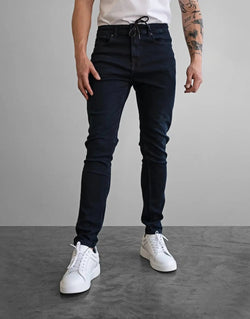 Fade Iconic Matte Blue Jeans: Premium Stretch Denim Slim Fit for Men