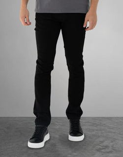 Iconic Midnight Black Slim Fit Jeans for Men, Premium Stretch Denim