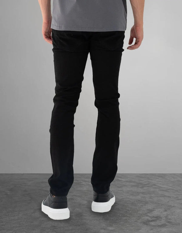 Iconic Midnight Black Slim Fit Jeans for Men, Premium Stretch Denim