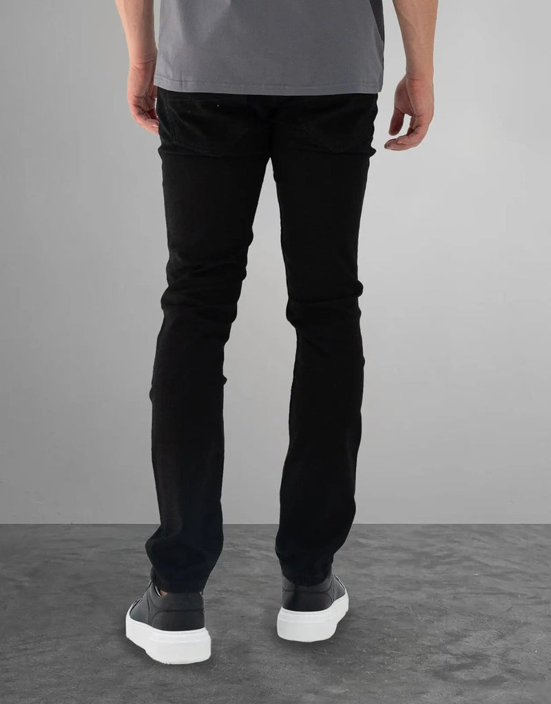 Iconic Midnight Black Slim Fit Jeans for Men, Premium Stretch Denim
