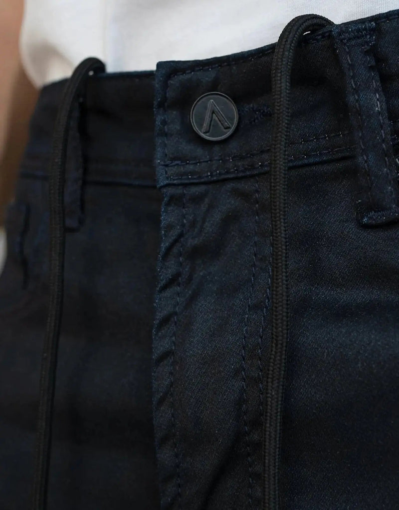 Fade Iconic Shadow Slim Fit Wax Coated Blue Stretch Denim Jeans