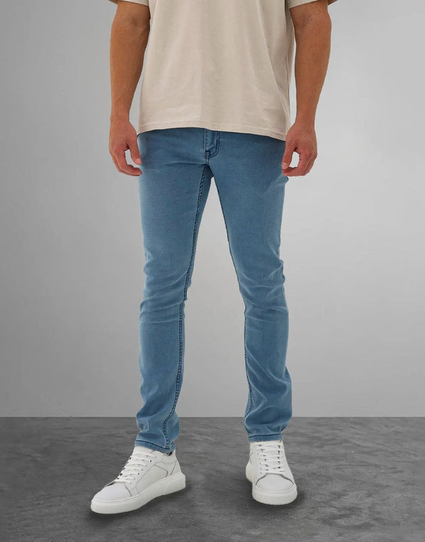Men's Stylish Slim Fit Sky Blue Jeans with Super Stretch Denim