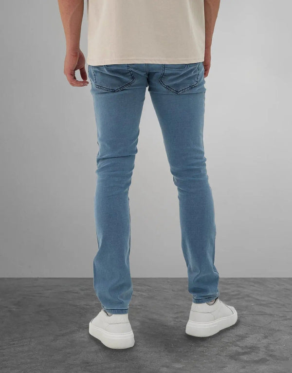 Men's Stylish Slim Fit Sky Blue Jeans with Super Stretch Denim