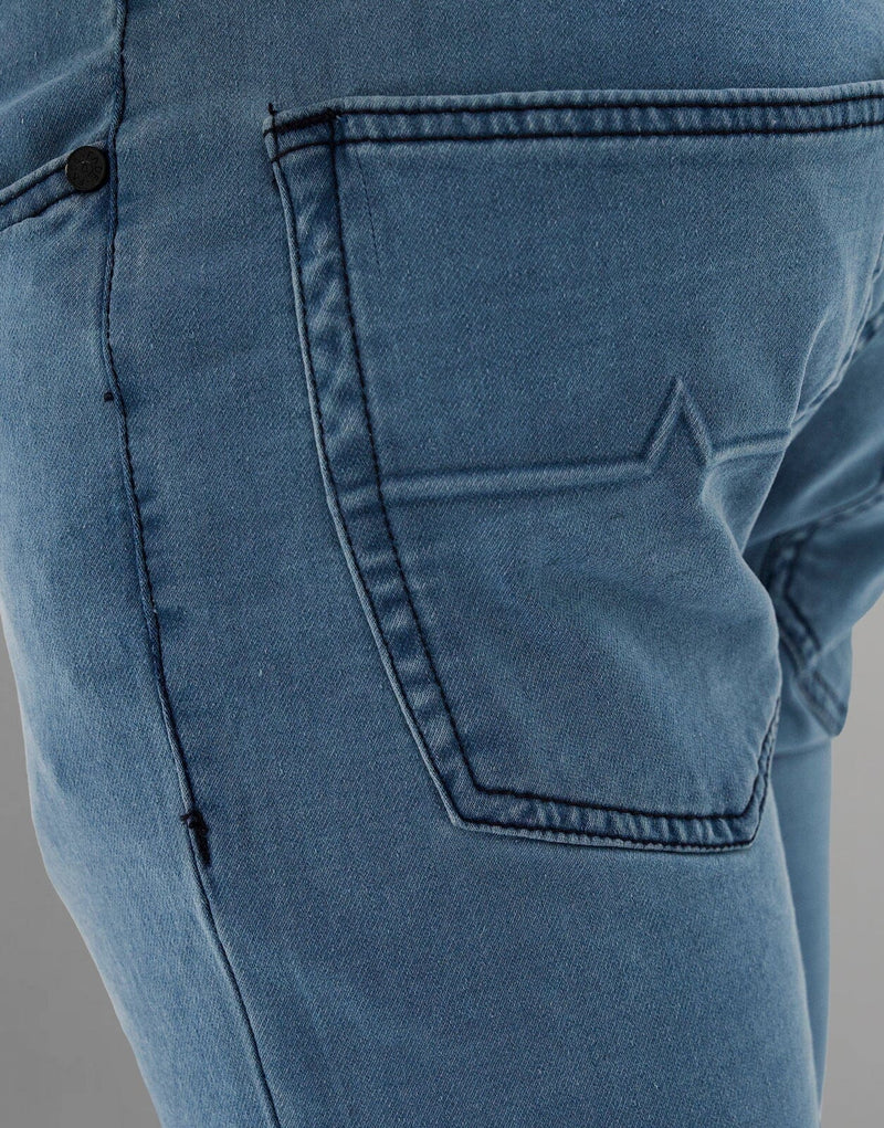 Men's Stylish Slim Fit Sky Blue Jeans with Super Stretch Denim