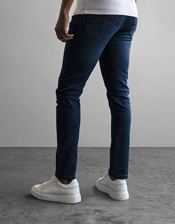 Fade Iconic Storm Blue Men's Skinny Fit Stretch Denim Jeans for Ultimate Comfort