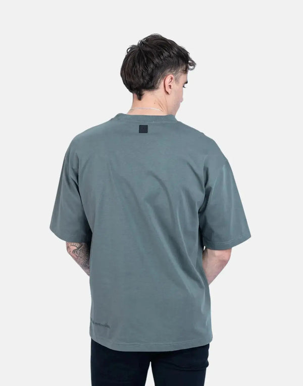 Fade Signature Boxy Green T-Shirt: Premium Cotton, Relaxed Fit, Embroidered Style Tee