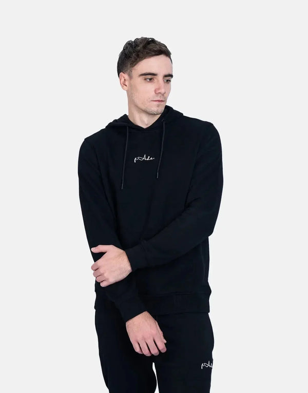 Fade Signature Hooded Sweatshirt for Men, Premium Black Cotton Blend, Slim Fit