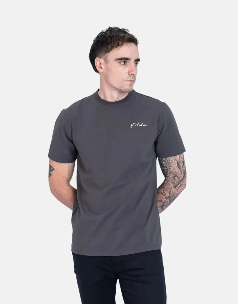 Men's Premium Slim Fit Grey T-Shirt: Signature Comfort, Modern Style, Embroidered Detail