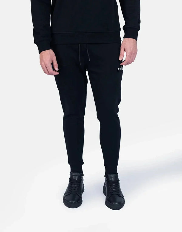 Fade Signature Black Sweatpants: Premium Slim Fit, Cotton Blend, Secure Zip Pockets, Tapered