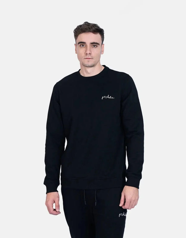 Fade Signature Black Sweatshirt: Premium Cotton-Blend, Slim-Fit, Embroidered Logo