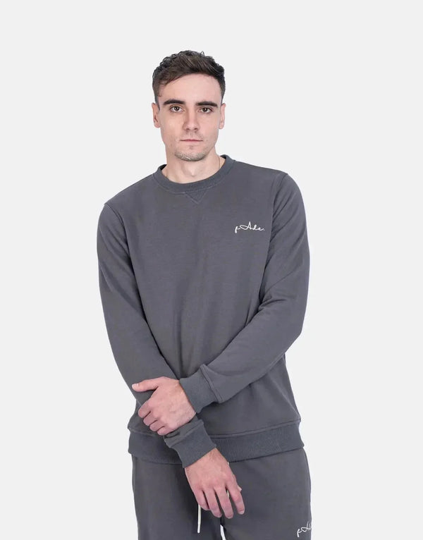 Premium Men's Fade Signature Grey Sweatshirt: Slim Fit, Cotton Blend, Embroidered Logo