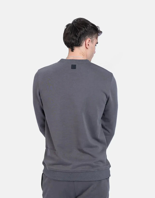 Premium Men's Fade Signature Grey Sweatshirt: Slim Fit, Cotton Blend, Embroidered Logo